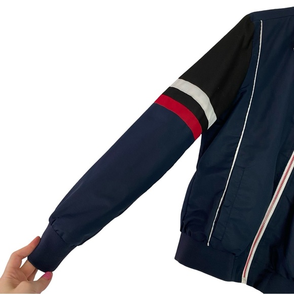 Members Only Jacket Mens Size Medium Full Zip Up Windbreaker Logo Back Retro - Picture 4 of 16